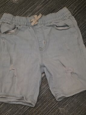 Old Navy Light Blue Boy's Distressed Drawstring Jean Shorts